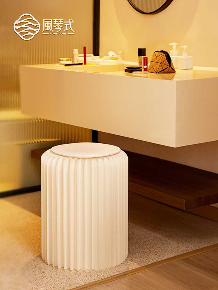 风琴式纸凳折叠凳子可叠放便携鞋凳梳妆圆凳网红小凳子家用矮凳