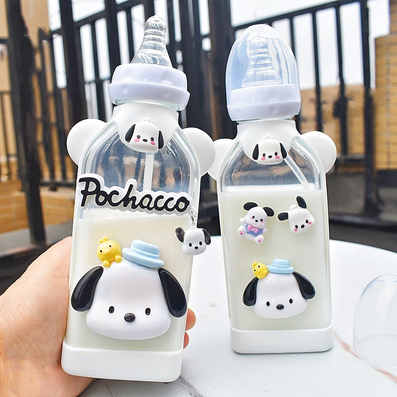 新方形高颜值可爱帕恰狗成人奶瓶学生少女心网红奶嘴杯送女友男友,餐饮具,玻璃杯,淘宝优惠券,粉丝福利购,淘宝优惠卷