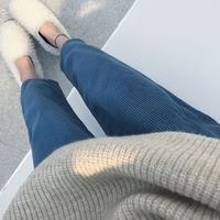 孕妇裤子秋冬季外穿灯芯绒阔腿裤加绒加厚休闲裤宽松奶奶裤春秋装