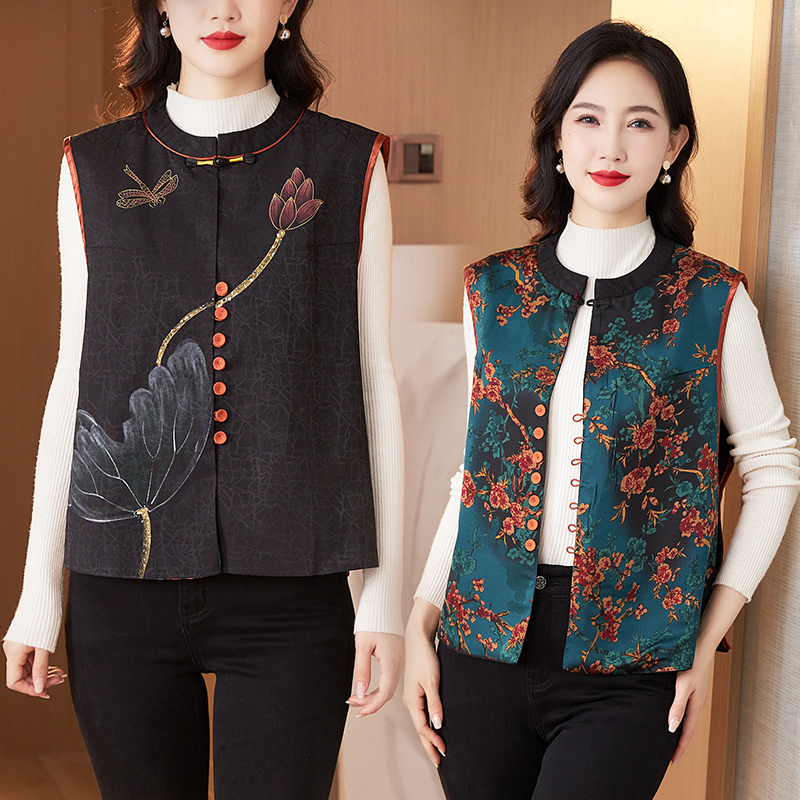 改良正反面穿马甲唐装女士运费险