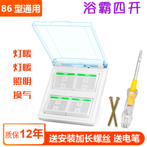 灯暖面板带盖家用浴室四合一开关
