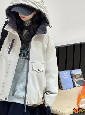 女童外套冬装加绒加厚洋气2025新款12-15岁初中生休闲棉衣冬季潮