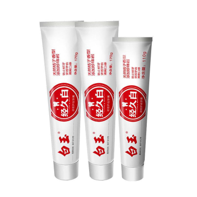 上海白玉经久白牙膏防蛀护齿110g/170g清新口气含氟亮白牙齿洁齿