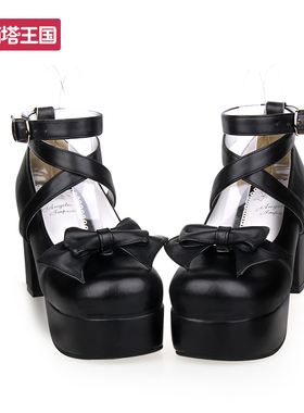 LOLITA鞋圆头可爱蝴蝶结公主鞋高跟小皮鞋洋装鞋9812