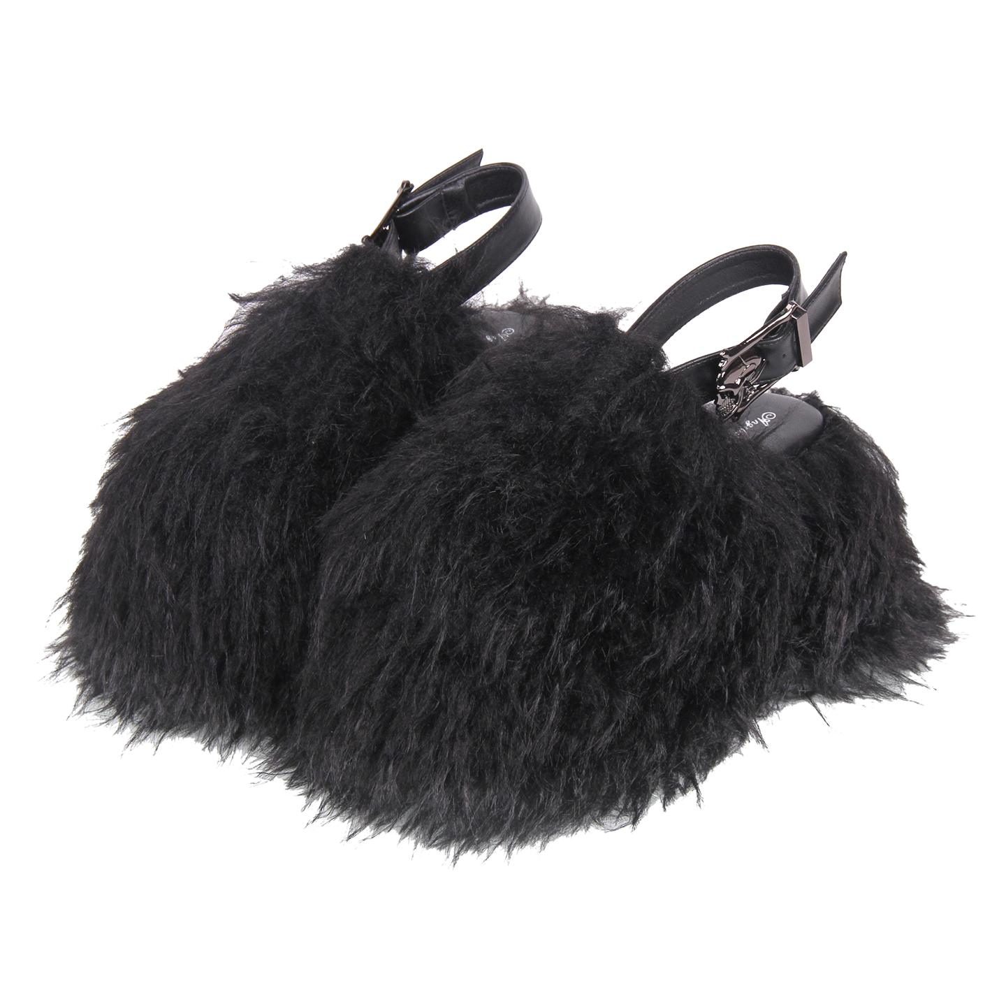 2025新品Lolita鞋 包头简约厚底松糕底毛毛拖鞋L465