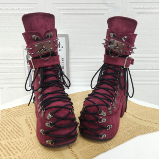 2025年新品 饰厚底松糕靴M273 朋克PUNK马丁靴有装