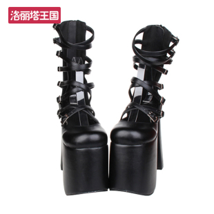 15cm超高跟女王鞋 不連體 cos 經(jīng)典 punk鞋 7015 lolita 黑色粗跟單鞋