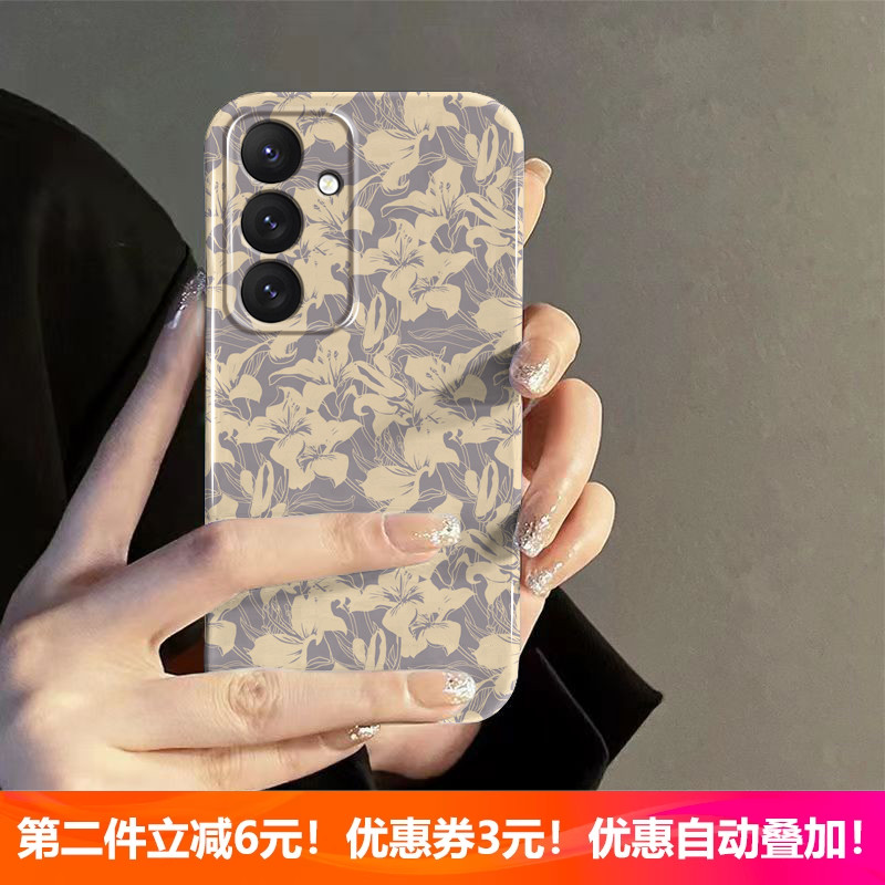 适用三星S25/S24/S23/S22/A55/A35/A54华为MATE60/NOVA12/P70苹果15/13/OPPOReno12/Reno9复古秋风碎花手机壳