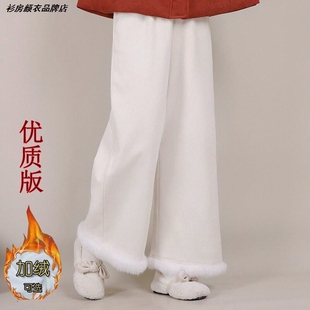 学生纯色加厚高腰显瘦九分软妹灯芯绒日系阔腿裤休闲裤女直筒可爱