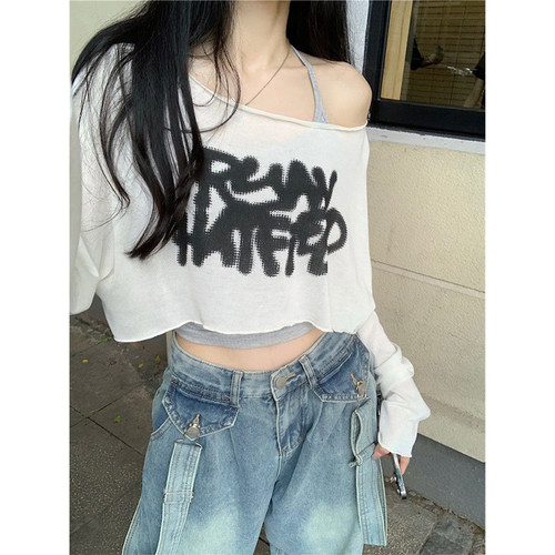 又甜又辣叠穿一字肩防晒罩衫