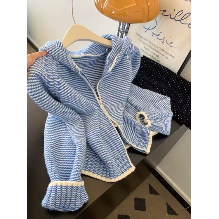 【赠运费险】连帽双拉链针织开衫