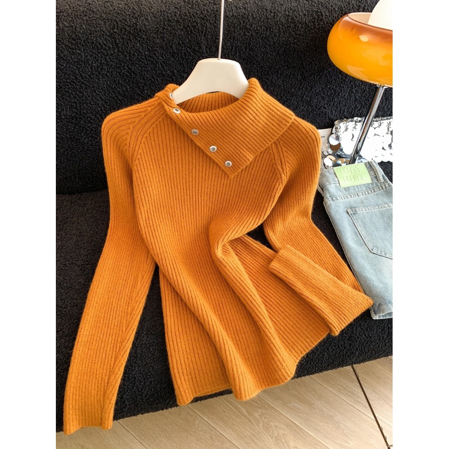 【赠运费险】浣熊绒翻领针织毛衣