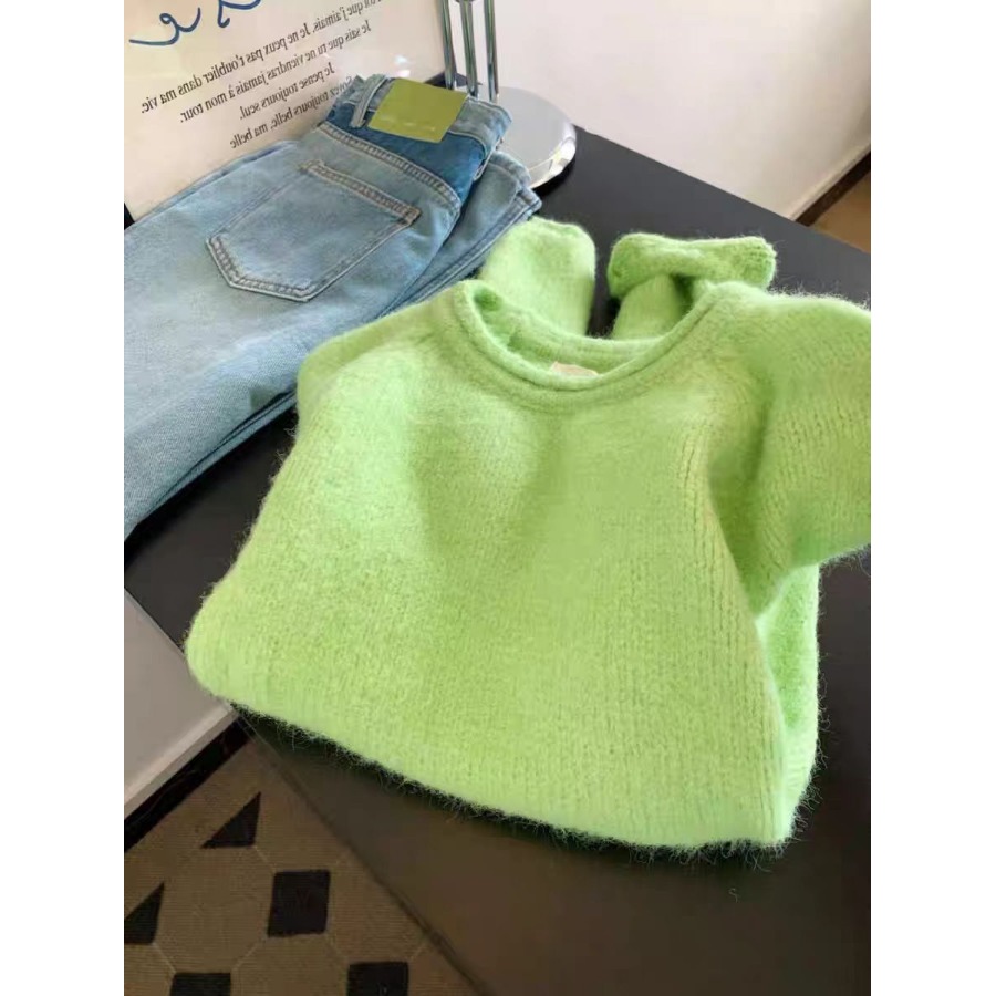 【赠运费险】绿色软糯亲肤毛衣