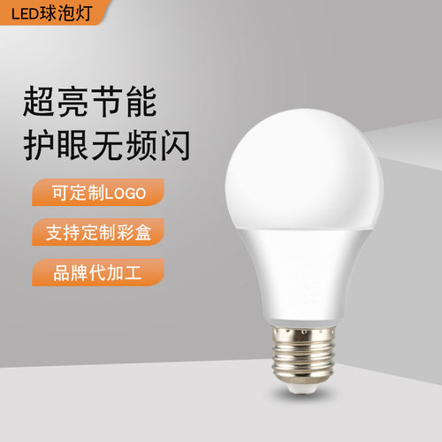 批发塑包铝LED球泡暖黄白光高亮B