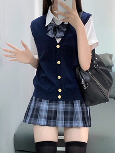学院风校供感针织开衫jk马甲毛衣背心外套女秋冬季上衣2026年新款