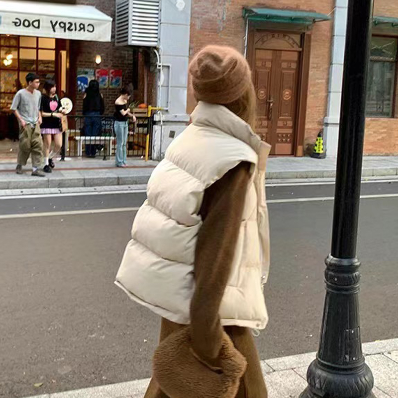 2024秋冬款新品羽绒服短款马夹立领加厚保暖羽绒背心马甲女装显瘦