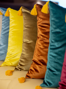 美式沙发抱枕靠垫现代样板房办公室靠枕床头靠包轻奢抱枕套不含芯