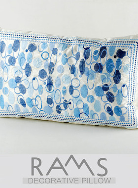 简约现代样板房間办公室沙发汽车靠垫抱枕 椭圆几何绣花腰靠枕套