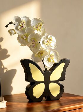法式高级感蝴蝶花瓶摆件家居客厅插花蝴蝶兰创意艺术餐桌面装饰品