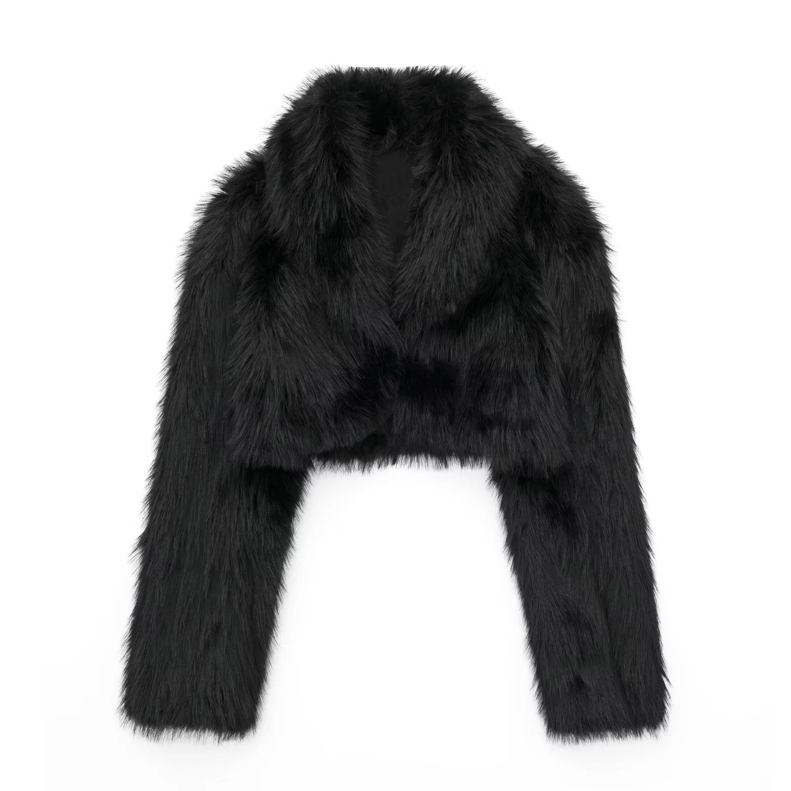thumbnail for JNLEAOG Fall New Women's Niche Black Faux Fur Effect Short Coat 1255849 800