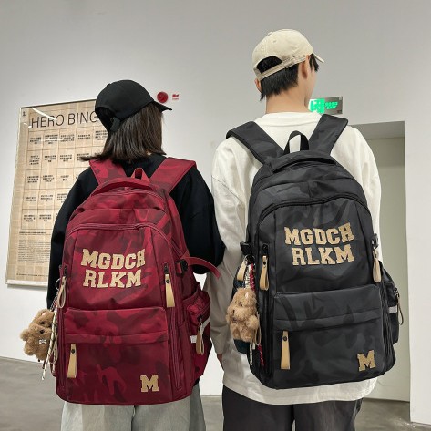 美式迷彩工装风双肩包潮酷高品质气垫款初高中帅气体育生训练背包