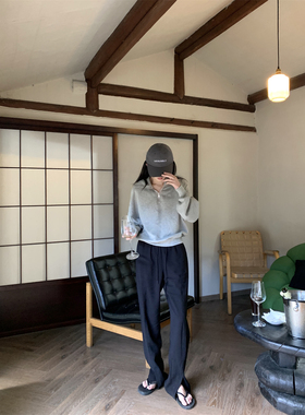 LXLILIUM 黑色休闲显腿长长裤 08/27 AM10:00