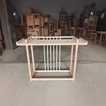 新中式实木玄关桌靠墙老榆木禅意简约轻奢端景台仿古条案供桌白茬