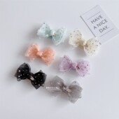 宠物发夹 约克夏马尔济斯泰迪比熊发卡头饰 圆点蝴蝶结狗狗夹子