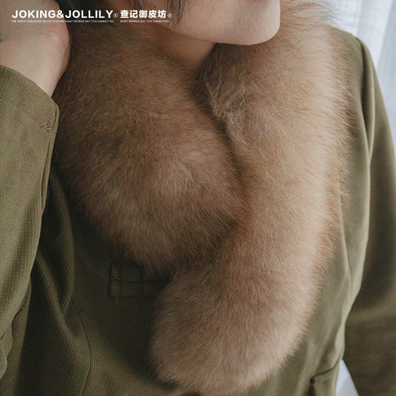 狐狸毛围巾御皮坊双面真毛磁吸式