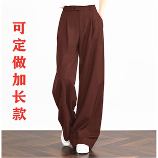 显瘦西裤 宽松直筒裤 深棕色西装 新款 帅气阔腿裤 通勤休闲裤 裤 男士