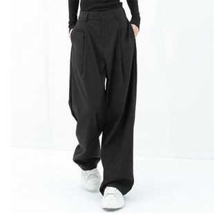 百搭免烫垂感拖地裤 宽松直筒裤 阔腿裤 西裤 子 新款 休闲裤 潮牌男士