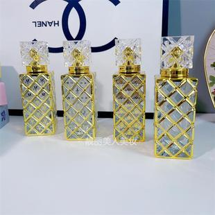 高档便携式香水分装瓶50ml电镀喷雾瓶加厚玻璃香水空瓶子高端烫金