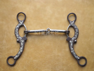 美国进口 西部衔铁 马嚼子 H型不锈钢雕花口衔铁 美洲光芒