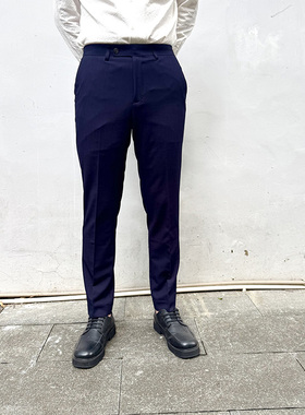 2025秋季新款男士商务高级感黑色西裤上班正装裤免烫蓝色休闲裤子