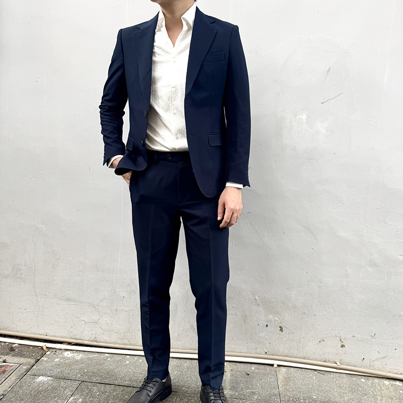 2025秋冬新款男士休闲西服套装韩版修身潮流商务高级感西装两件套