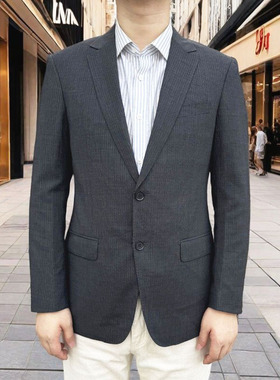 880308 羊毛50.4% 2025年春秋新款西服二粒扣修身男士羊毛单西