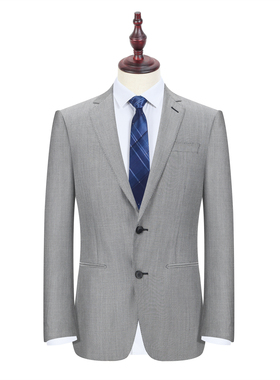 1101-1单西 羊毛82.1+桑蚕丝17.9%男士春秋西服修身西装 后中开叉