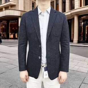 羊毛单西平驳领双开叉2025年新款 890324 秋冬西服二粒扣修身