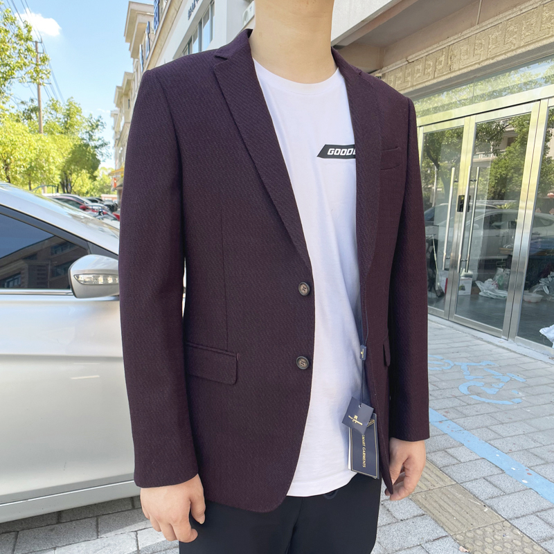 880322 羊毛100% 2025年新款秋冬厚款西服二粒扣修身羊毛单西男