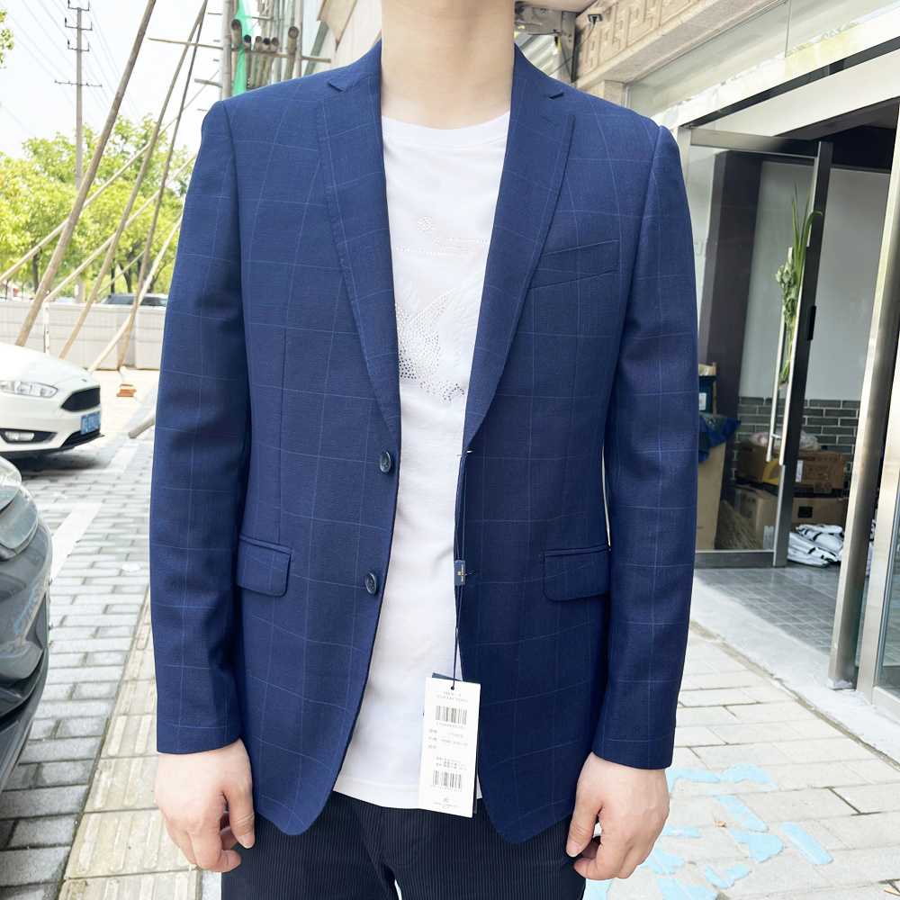 890362 吊牌价3280 羊毛99.5% 2025年新款夏季薄款羊毛西服深蓝色