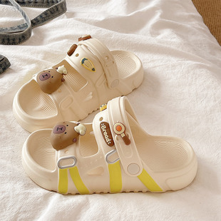 厚底两穿凉鞋 女夏季 学生外穿2025新款 可爱卡皮巴拉防滑沙滩凉拖鞋