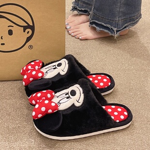 可爱卡通棉拖鞋女冬季2026新款外穿毛绒保暖包头室内居家防滑拖鞋