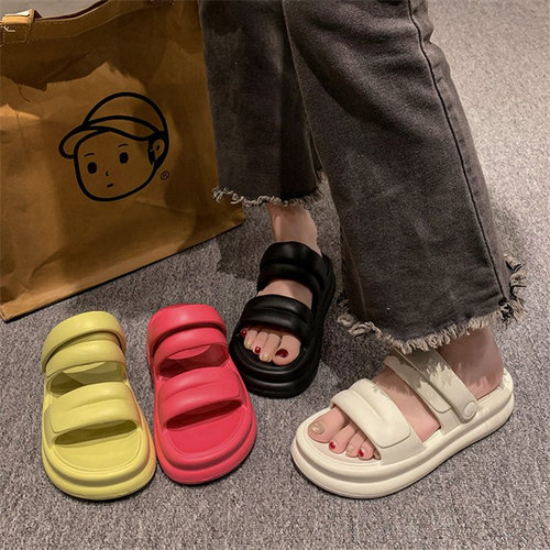 简约时尚厚底两穿凉拖鞋