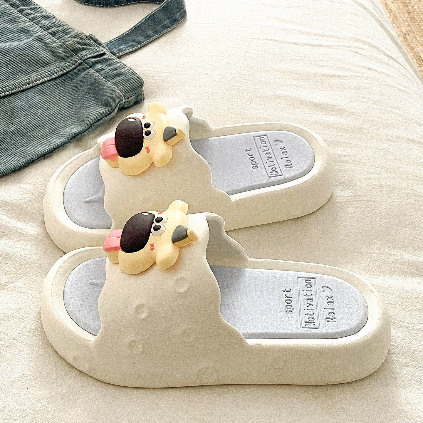 厚底一字拖女夏季外穿可爱帽子狗狗室内居家防滑踩屎感eva凉拖鞋,女鞋,一字拖,淘宝优惠券,粉丝福利购,淘宝优惠卷