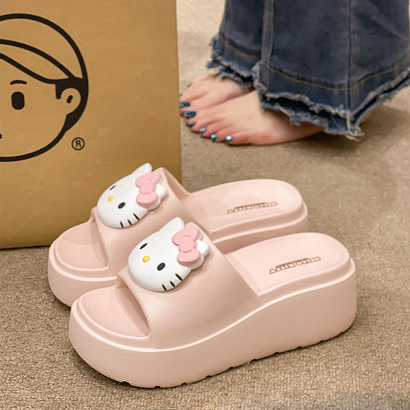 2025新款拖鞋女夏季外穿可爱卡通室内居家增高厚底坡跟防滑凉拖鞋