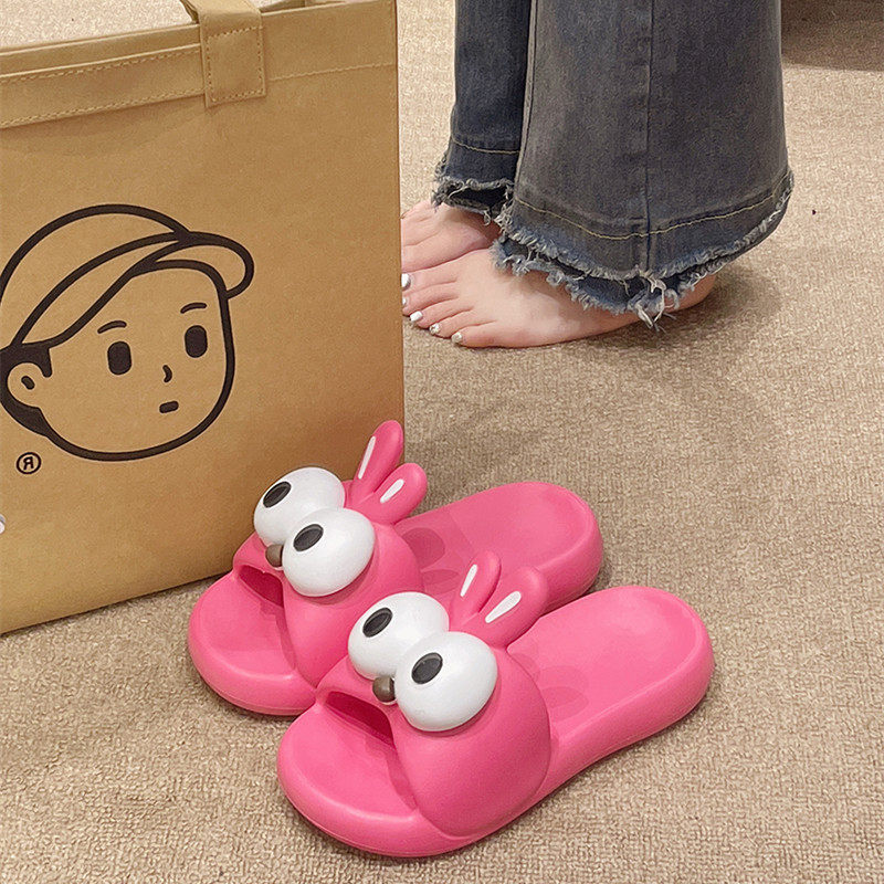 踩屎感厚底拖鞋女夏季新款外穿可爱兔耳朵浴室防滑室内居家凉拖鞋