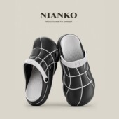 踩屎感洞洞鞋 eva厚底防滑耐磨沙滩包头凉拖鞋 男士 夏外穿2026新款