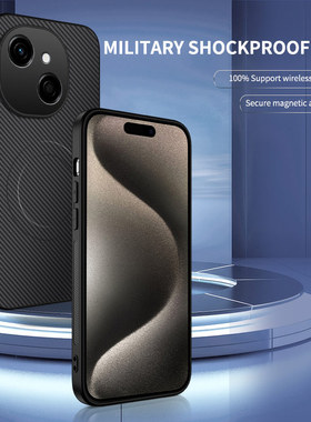 适用传音Spark40C手机壳肤感碳纤维纹磁吸简约商务个性创意防摔保护套男女款潮