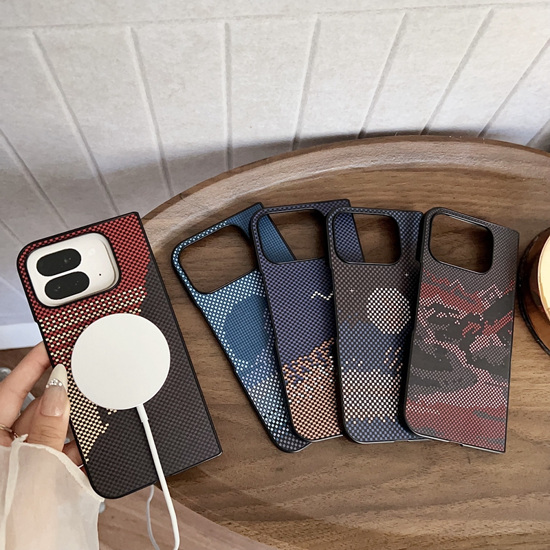 适用谷歌Pixel 10pro Fold折叠手机壳磁吸肤感凯夫拉纹星月碳纤维纹月升蓝简约商务个性创意防摔男女保护套潮