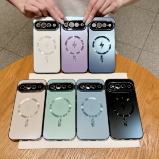 适用谷歌Pixel 11/10pro XL手机壳电镀磁吸自带镜头膜防摔简约商务个性创意10A/9/8/7/6保护套男女款潮